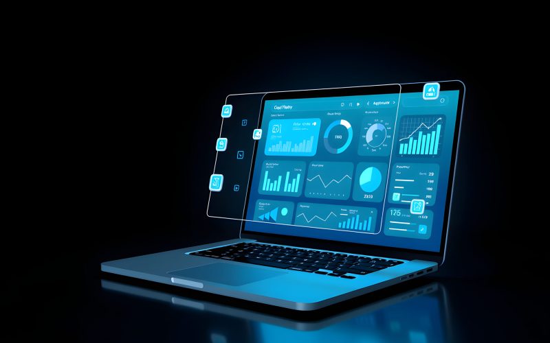 digital marketing dashboard laptop
